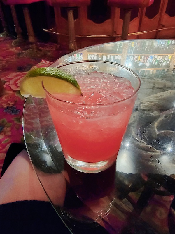 Pink Drink at Madonna Inn in San Luis Obispo at Their Bar